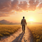 ** A serene landscape at sunrise, symbolizing healing and new beginnings after trauma. Soft, warm colors. A single figure walking towards the light. Keywords: sunrise, healing, hope, recovery, strength.

**